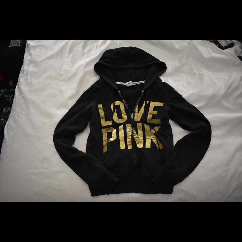 PINK Cheetah Sequin Hoodie Zip Up Jacket
